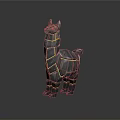 Futuristic Cyberpunk Llama Character With Neon Green Lines And Metallic Gray Texture