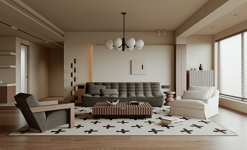 Quiet Living Room Middle Home Living Room 3d model