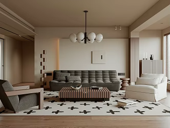 Quiet Living Room Middle Home Living Room 3d model