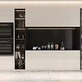 Modern Wine Cabinet Design With Glass Doors And Wine Bottle Display Shelves