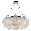 Elegant Layered Ginkgo Leaf Shaped Transparent Glass Chandelier Modern Lighting Fixture