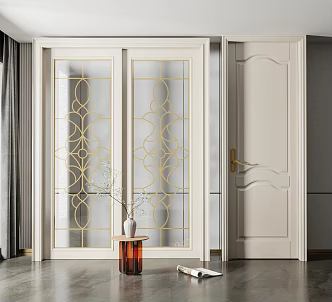 Jane'sliding door bedroom door 3d model