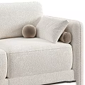 Modern Grey And Beige Sofas With Cozy Blankets Decorative Pillows And Round Balls