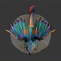 Colorful Dragon Statue With Vibrant Scales Iridescent Wings And Decorative Base