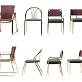 Modern Dining Chairs With Gold Metal Frames Green Purple Upholstered Seats And Various Designs