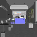 Modern Bright Bubble Tea Shop Interior With White Bar Seating Area And Green Plants