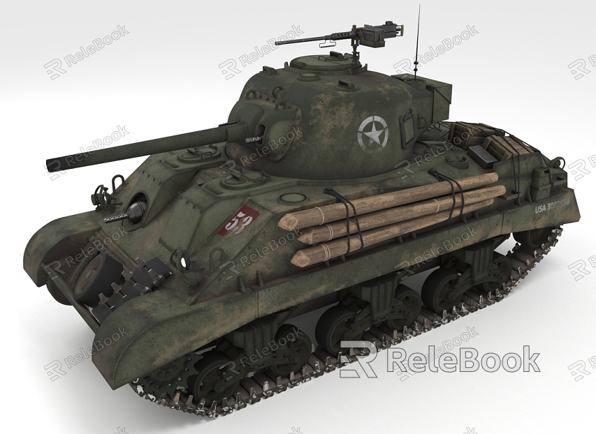 World War II American Tank Military Vehicle Armed Vehicle model