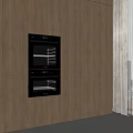 Modern Elevator Lobby With Wooden Cabinets Built In Appliance And Curtains