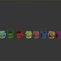 Colorful Small Wooden Woven Buckets for Home Decor and Organization