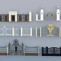 Ornate Iron Gates With Decorative Pillars Golden Accents And Classic Carved Patterns