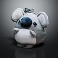 Cute Gray And White Koala Plush Toy With Big Ears Round Belly