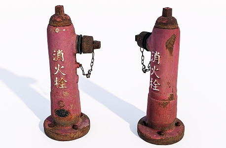 Modern fire hydrant roadside old fire hydrant 3d model