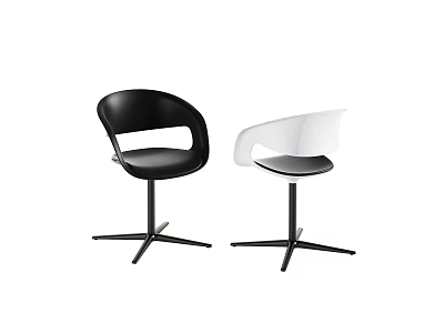 Modern Black and White Bar Stools with Stylish Cross Base Design 3d model
