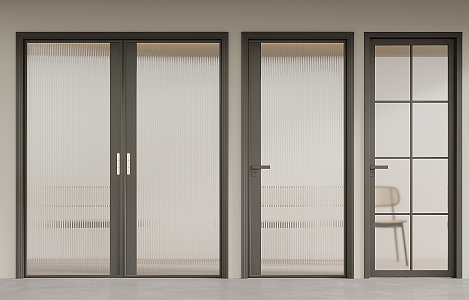 Modern swing door sliding door glass door 3d model