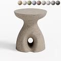 Unique Modern Concrete Side Table With Textured Surface And Circular Hole