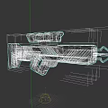 Futuristic Sci Fi Weapon With Green Glowing Stripes And Scope Design