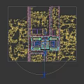 Aerial View Campus Planning With Multiple Buildings Sports Fields Central Garden Green Spaces And Roads