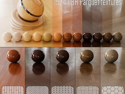 1524 PBR Parquet Textures With Different Colors And Flooring Design Samples 3d model