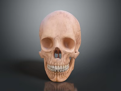Realistic Human Skull Anatomical Model With Detailed Teeth And Cranial Structure 3d model