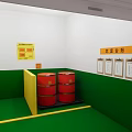 Man Standing At Hazardous Storage Facility With Open Roller Door Red Drums And Warning Signs
