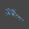 Sci-fi dreadnought ship 3d model