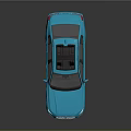 Blue BMW Sedan with Modern Design Black Roof and Reflective Surface