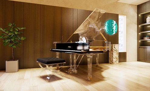 Modern Piano Art Piano Transparent Piano 3d model