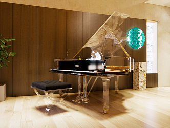 Modern Piano Art Piano Transparent Piano 3d model