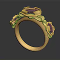 Elegant Luxury Gold Statement Ring With Unique Design And Multiple Shiny Gemstones