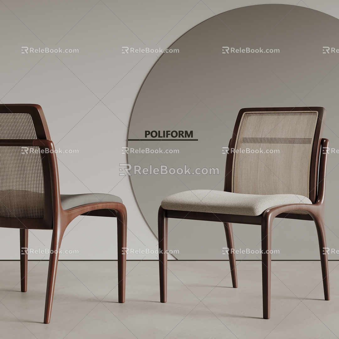 poliform Dining Chair Single Chair Leisure Chair 3d model