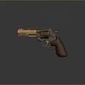 Highly Detailed Classic Revolver With Wooden Grip And Metal Body Design