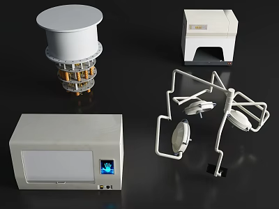 Professional Medical Devices Including Surgical Lights Diagnostic Monitors And Laboratory Analyzers 3d model