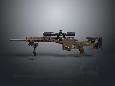 Brown Camouflage Sniper Rifle With Tactical Scope Bipod And Precision Build 3d model Brown Camouflage Sniper Rifle With Tactical Scope Bipod And Precision Build 3d model