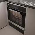 Modern Kitchen Interior With Built In Haier Dishwasher And Cabinets 3d model