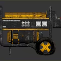 Portable Yellow And Black Generator With Control Panel Buttons Knobs And Wheels