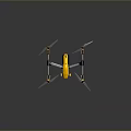 Yellow And Black Quadcopter Drone With Four Propellers And Camera System