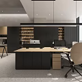 Modern Public Office Space Design With Open Layout Work Desks And Lighting 3d model