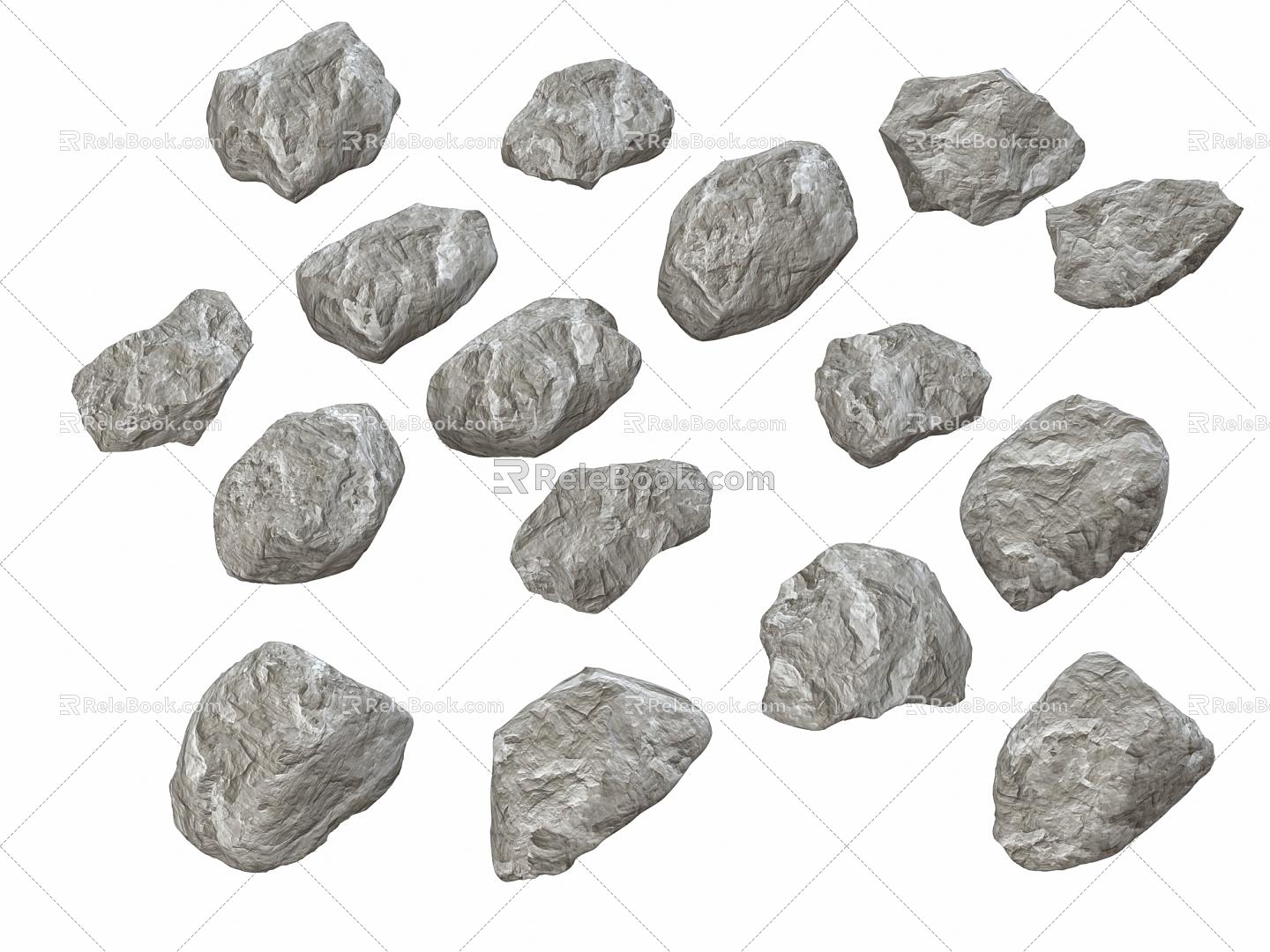 Modern Stone Landscape Stone Stone Block Rock Stone Gravel 3d model