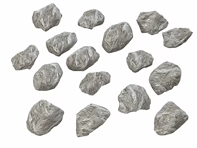 Natural Gray Stones Pile Ideal For Landscaping Decorative And Garden Projects 3d model