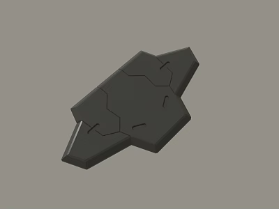 Detailed Abstract Black Irregular Shaped 3D Model Featuring Cracked Surface Patterns 3d model