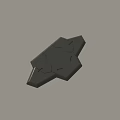 Detailed Abstract Black Irregular Shaped 3D Model Featuring Cracked Surface Patterns