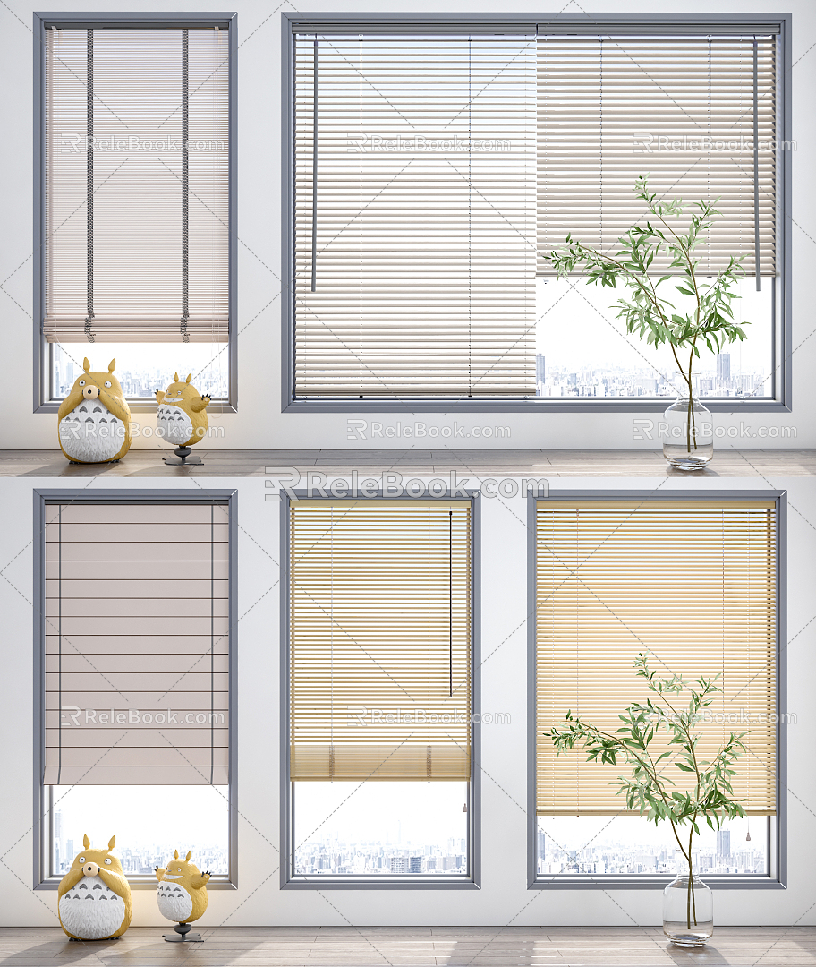 Modern Blinds Blinds Combination 3d model