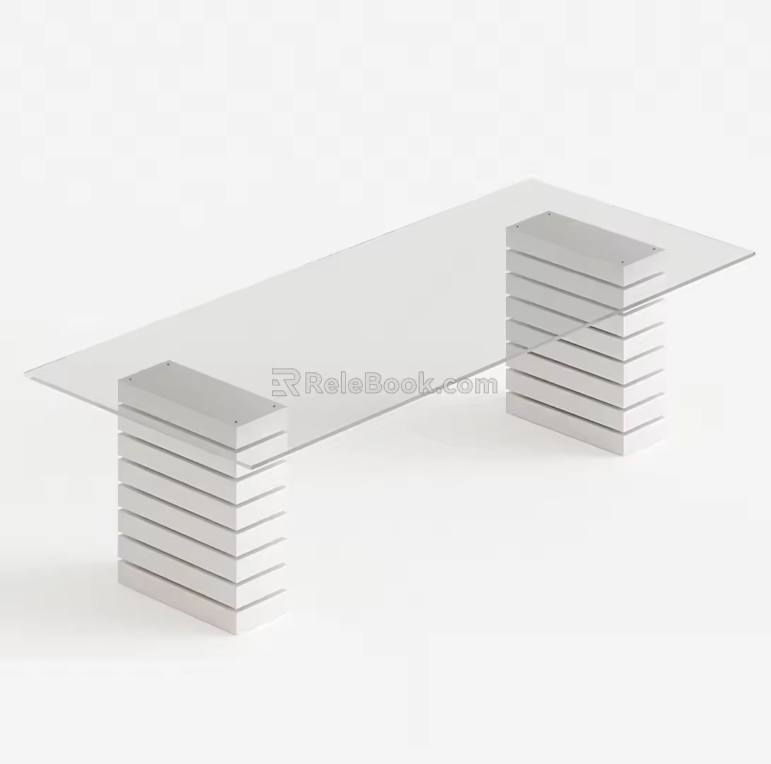 Modern Dining Table Simple Dining Table 3d model