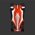 Red and White Streamlined Modern Racing Car with Sleek Design and Aerodynamic Features