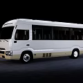 Modern White Passenger Bus With Sleek Exterior Design And Large Windows 3d model