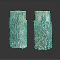 Natural Wooden Tree Stumps With Rough Bark Texture As Decorative Pieces