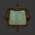 Wooden Frame Office Chair With Armrests Light Green Padded Seat And Backrest Star Shaped Base