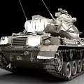 Military Combat Tank Featuring Long Barrel Tracks Camouflage Exterior And Equipment