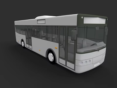 Modern City Bus With White Exterior Large Windows And Sleek Design 3d model