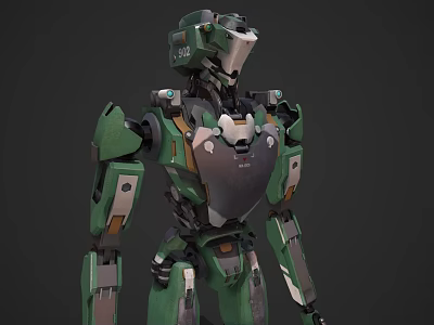 Skinned Skeleton Robot Animation Mechanical Warrior AI Smart 3d model